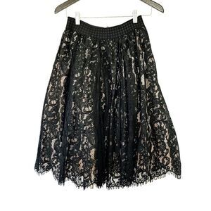 Ina Black Lace Nude Lining Crinoline Full Skirt